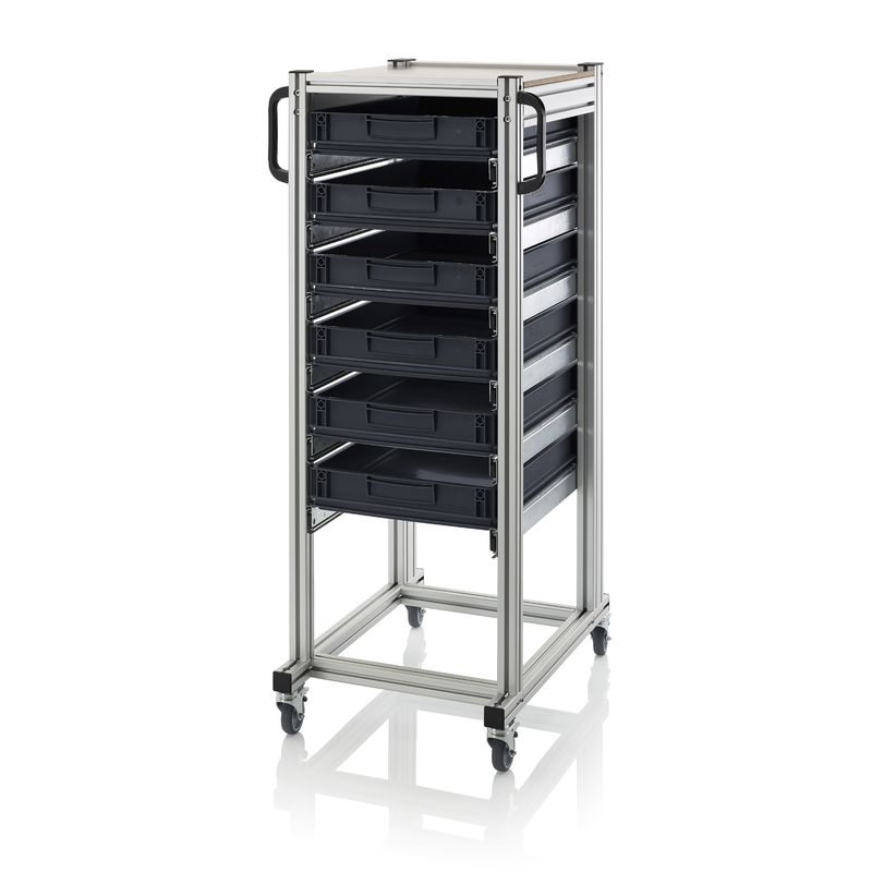 ESD systémové přepravní podvozky pro euro přepravky výška 134cm 6 x výsuv, 6 x ESD EG 64/75 HG