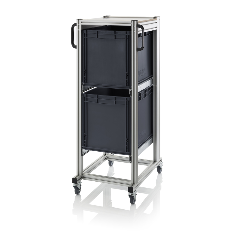 ESD systémové přepravní podvozky pro euro přepravky výška 134cm 2 x výsuv, 2 x ESD EG 64/42 HG