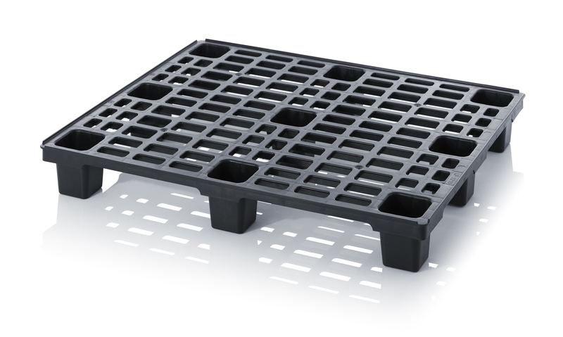 ESD lehké palety s bezpečnostním okrajem 120 x 100 x 15 cm s 9 nohami