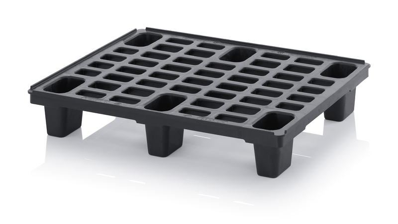 ESD lehké palety s bezpečnostním okrajem 80 x 60 x 13 cm s 6 nohami