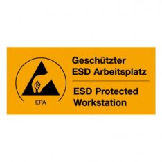 Štítek, varovný ESD Protected Workstation