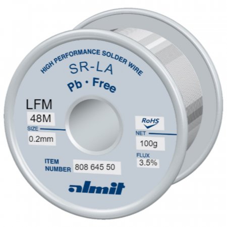 bezolovnatá pájka, SR-LA LFM-48-M - Průměr Pájky: 0,2 mm -100 g