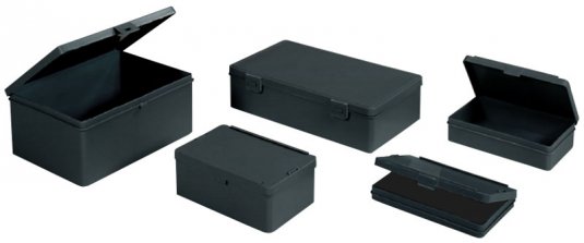 Krabičky s odklápěcím víkem, ESD - Rozměry přepravek: 130 x 80 x 14 mm