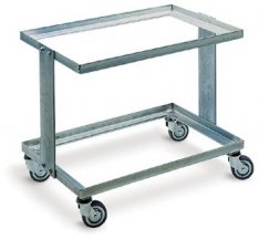 ESD vozík pro přepravky - kovový, dvoupatrový