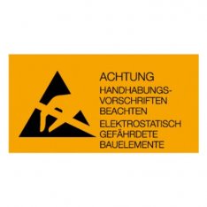 Balící ESD štítek německý