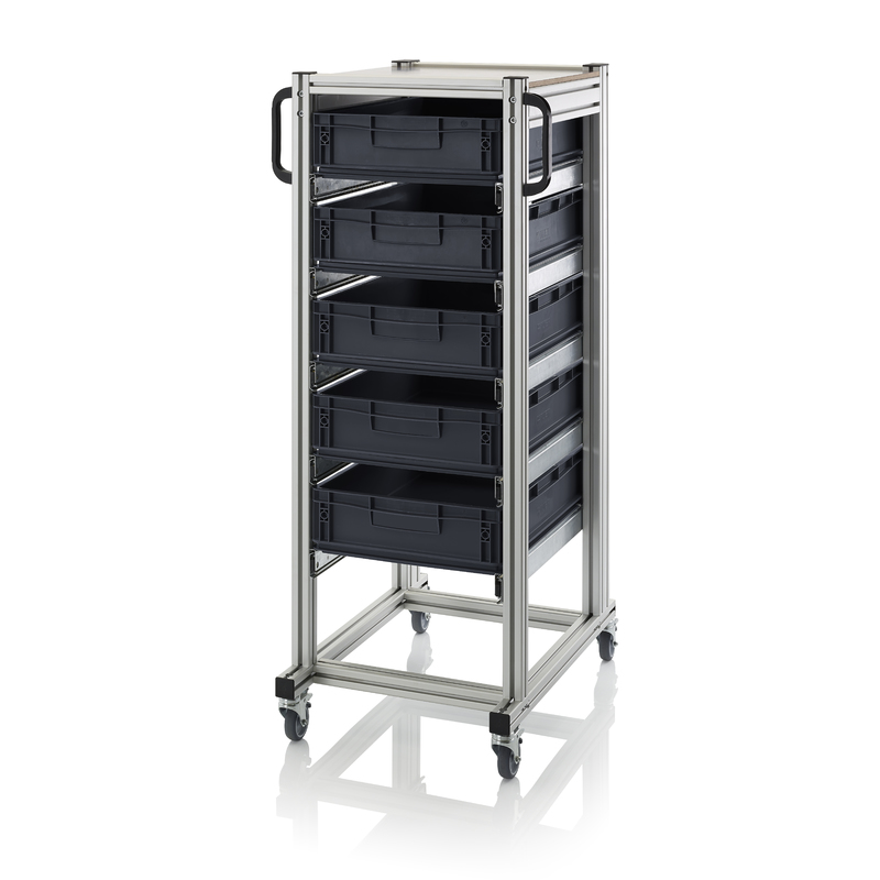 ESD systémové přepravní podvozky pro euro přepravky výška 134cm 5 x výsuv, 5 x ESD EG 64/12 HG