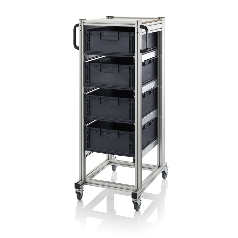 ESD systémové přepravní podvozky pro euro přepravky výška 134cm 4 x výsuv, 4 x ESD EG 64/17 HG