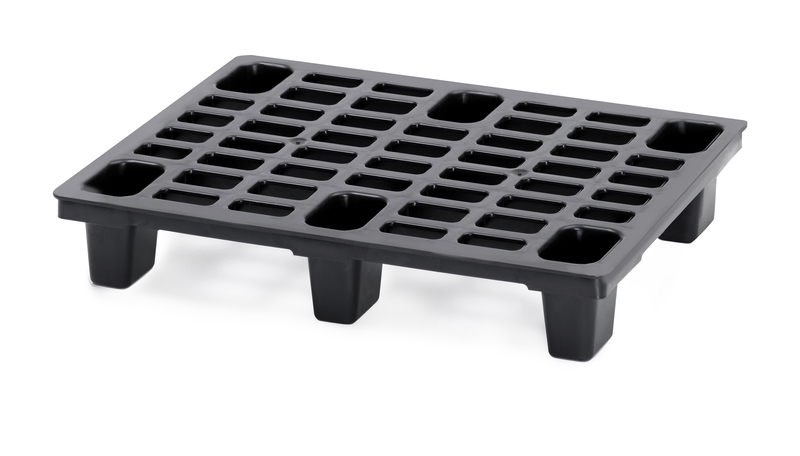 ESD lehké palety bez bezpečnostního okraje 80 x 60 x 13 cm s 6 nohami