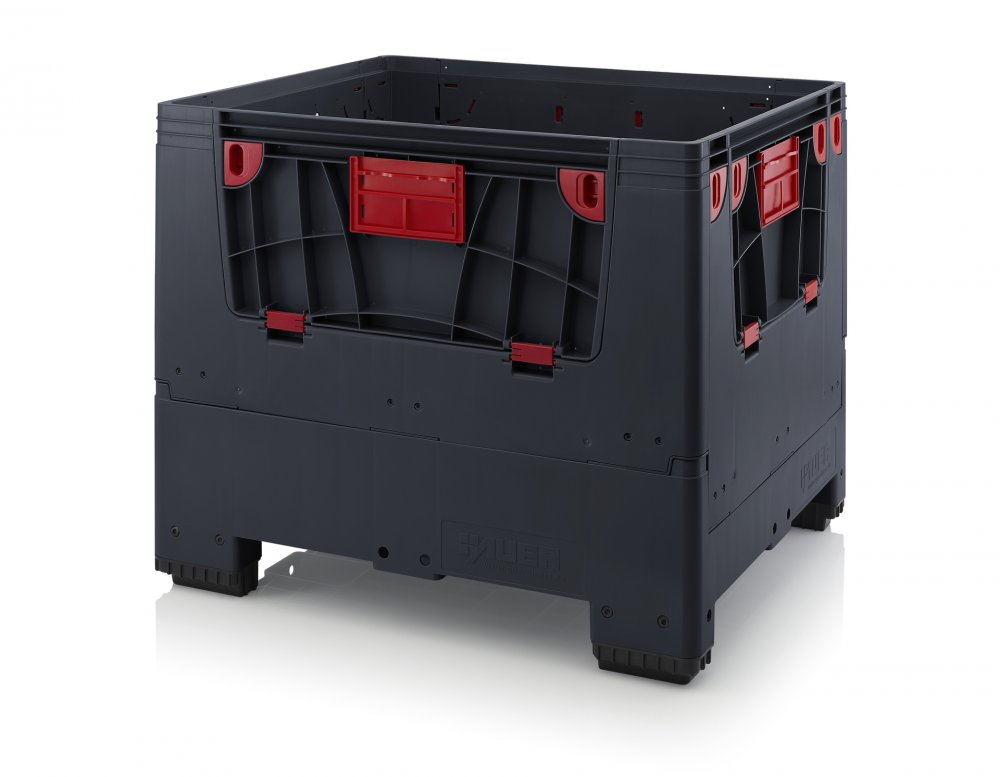 Skládací ESD big boxy se 4 dvířky 120 x 80 x 100 cm 4 nohy