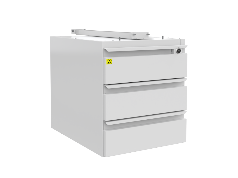 Zásuvkové boxy pro ESD stoly 1x zásuvka, 400x540x160, závěsný