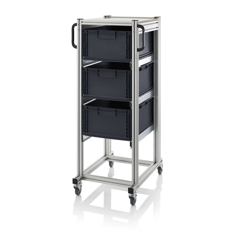 ESD systémové přepravní podvozky pro euro přepravky výška 134cm 3 x výsuv, 3 x ESD EG 64/22 HG