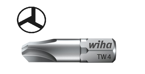 Bit standard Tri-Wing 1/4" 25 mm Tri-Wing 0